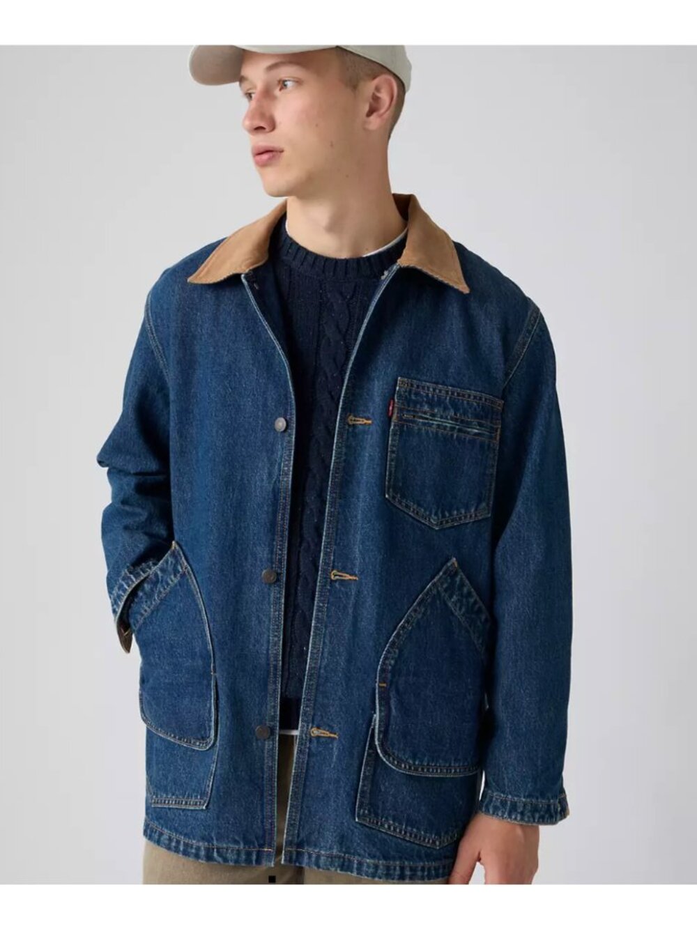 New Levi's Men's M Towner Chore Jacket Walk In The Park Dark Wash Medium